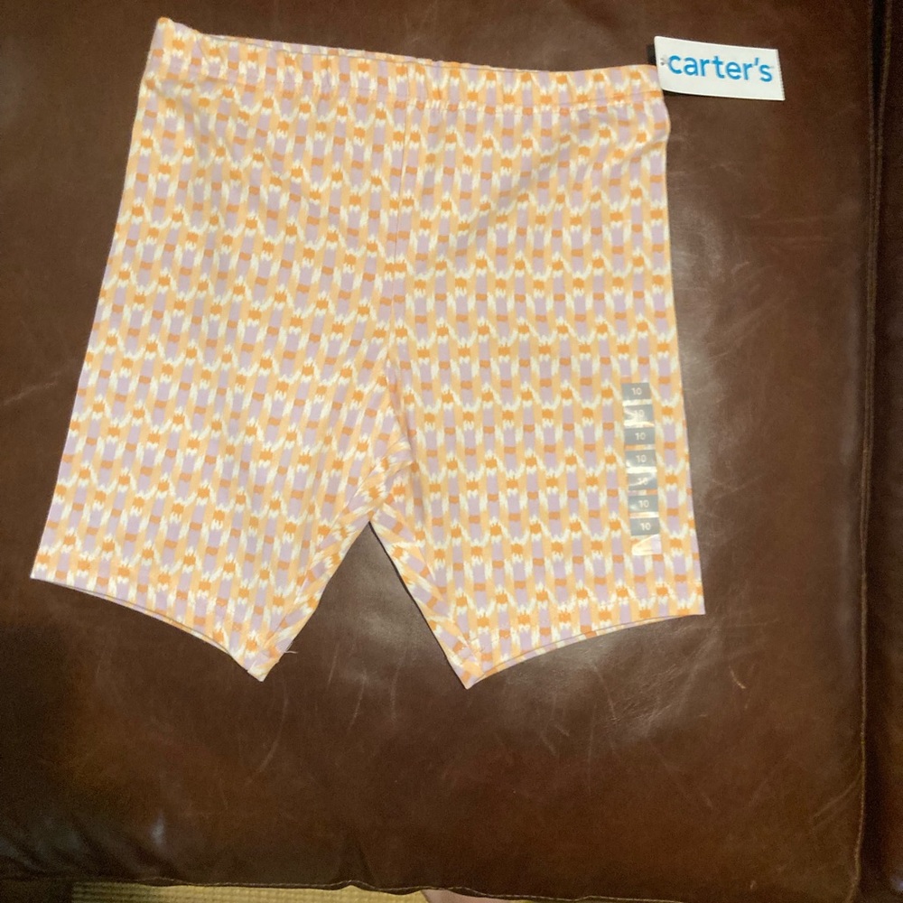 Carter's Orange and White Patterned Shorts